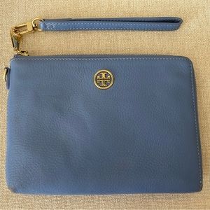 Tory Burch leather wristlet in periwinkle